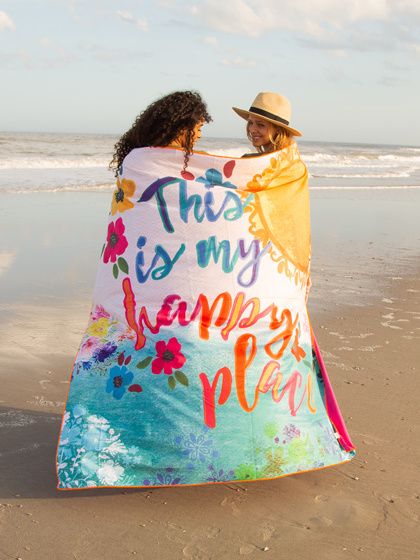 Double Beach Towel Happy Place