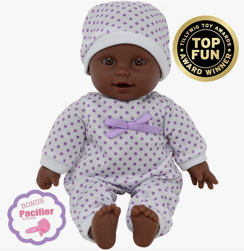 11&quot; Doll Polka Dots W/ Pacifier