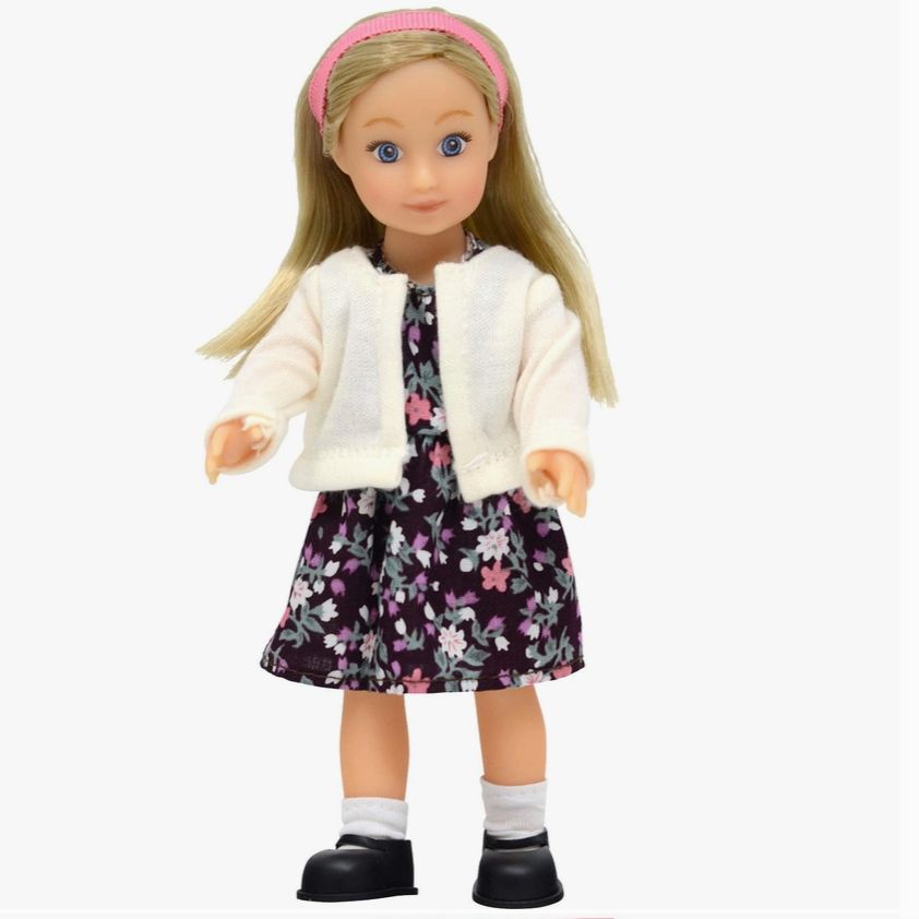 6.5&quot; mini posable doll-floral dress