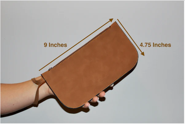 Faux Suede Wristlet, Camel