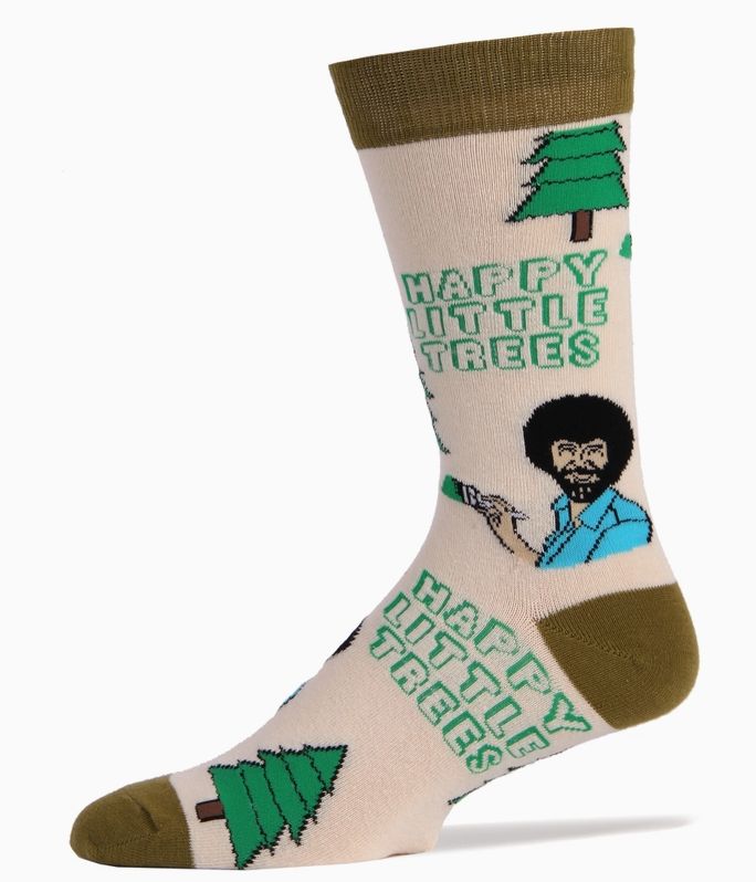 Always Happy Trees Bob Ross Socks 8-13