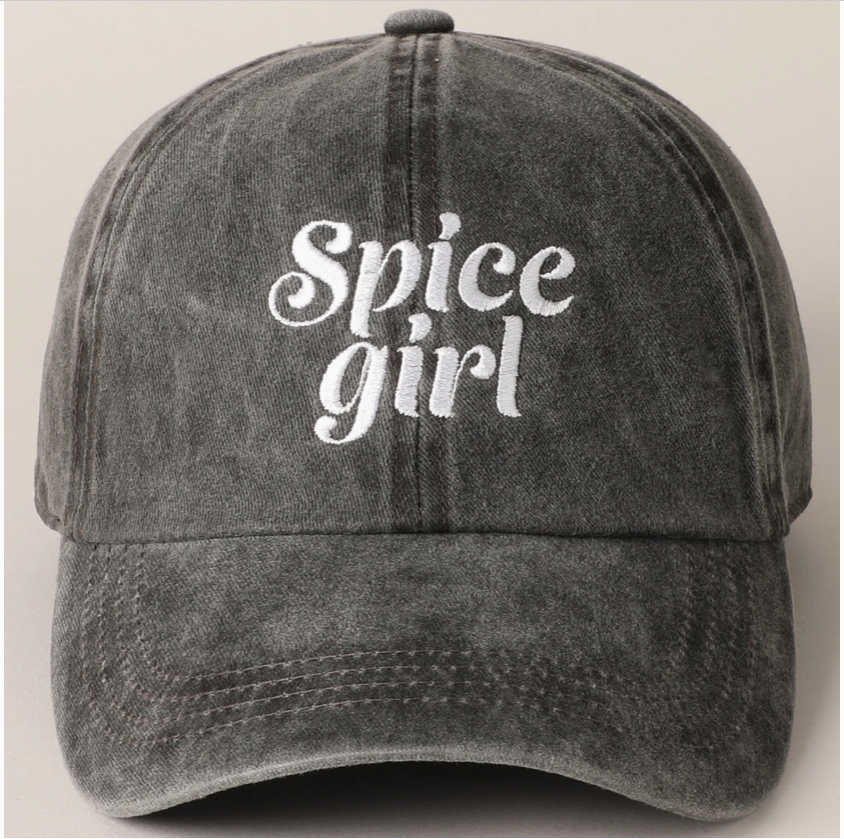Spice Girl Embroidered Ballcap, Black