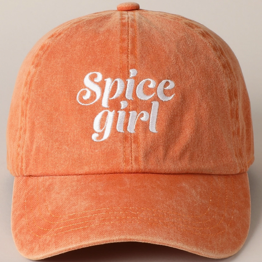 Spice Girl Embroidered Ballcap, Rust