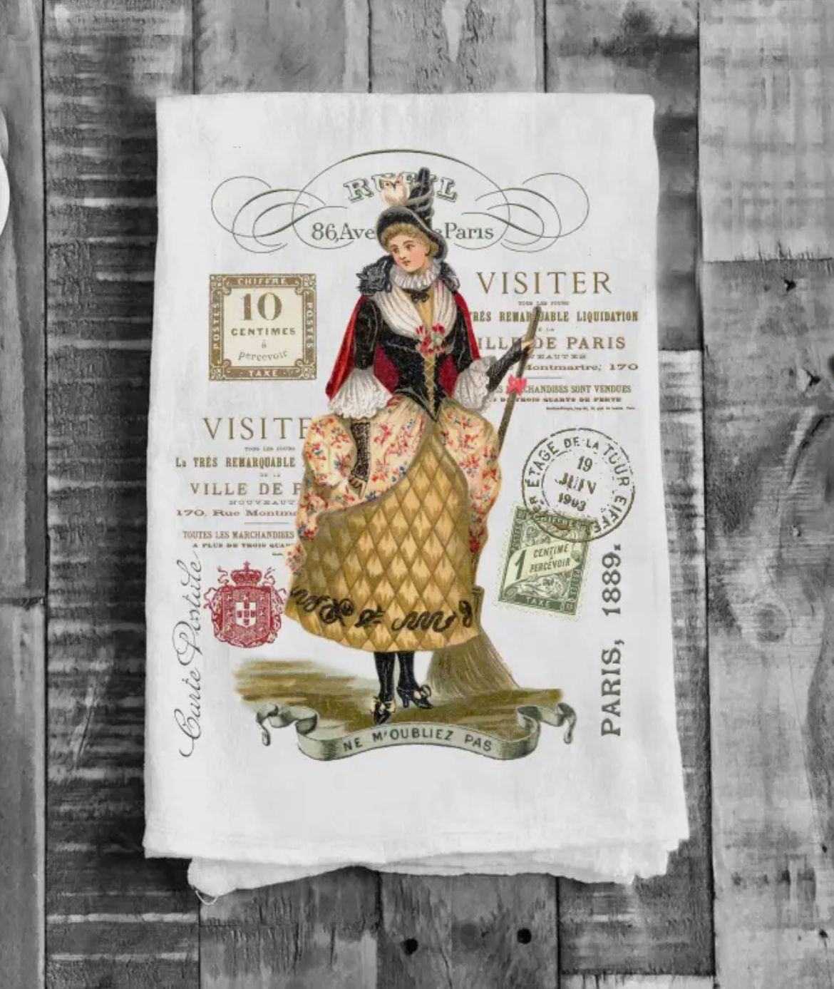Paris Halloween Tea Towel