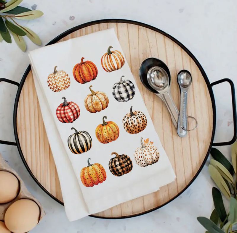 Variety of Pumpkins Tea Towel