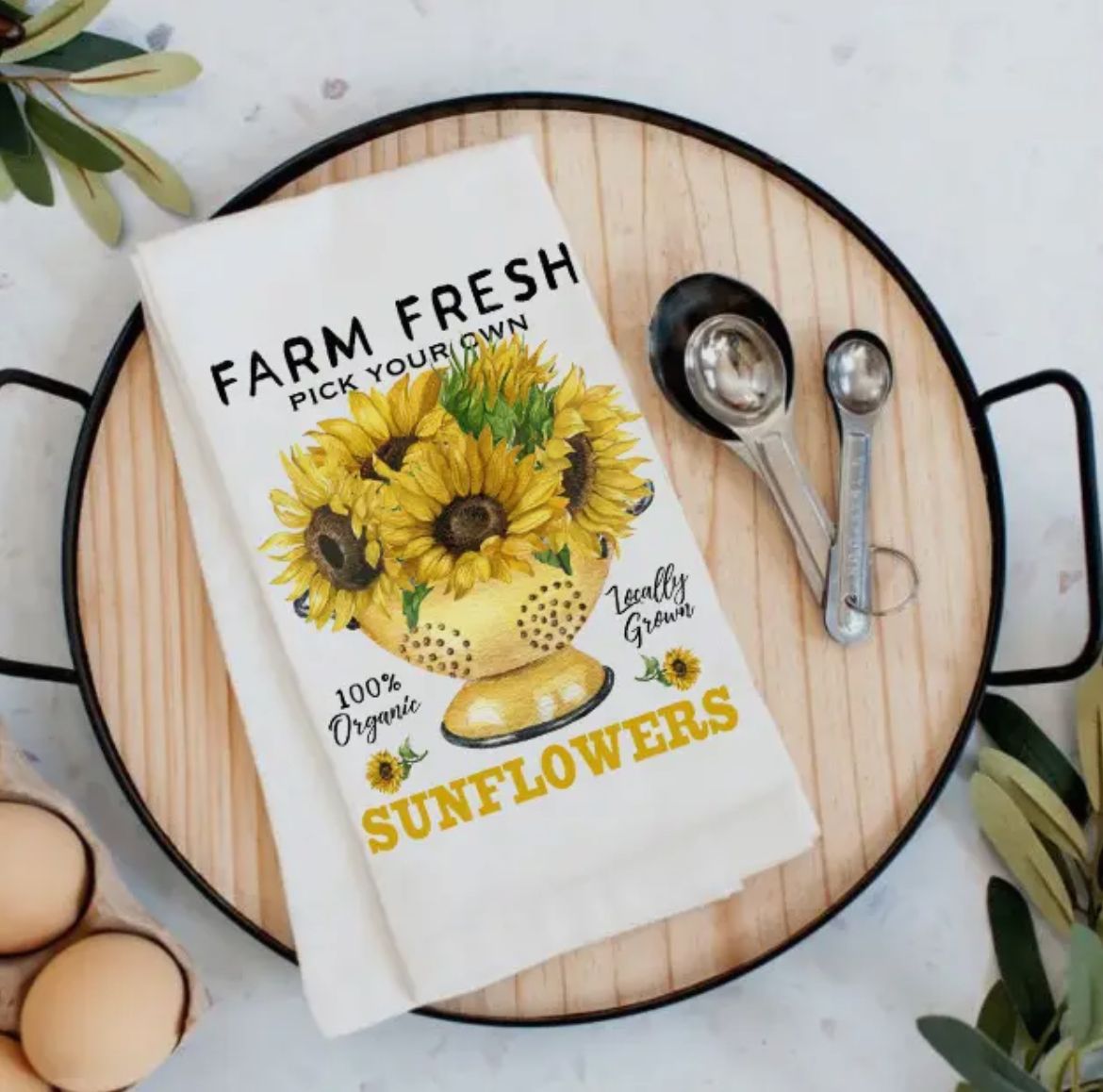 Sunflowers Flour Sack Tea Towel