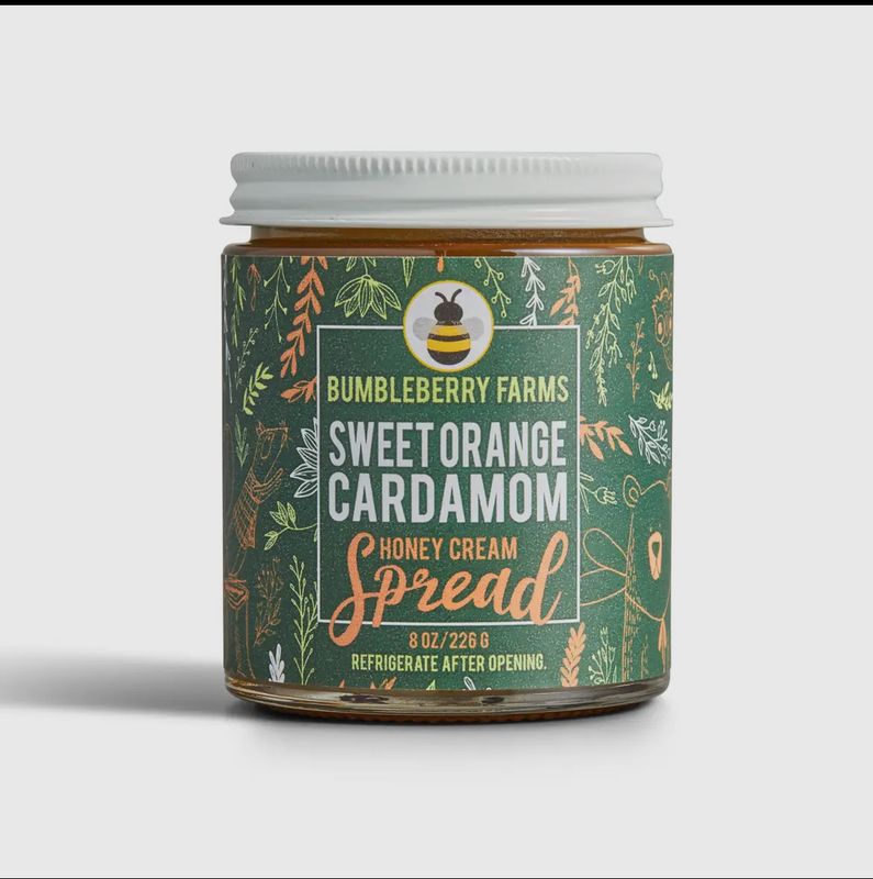 8 oz Sweet Orange Cardamom Honey Cream Spread
