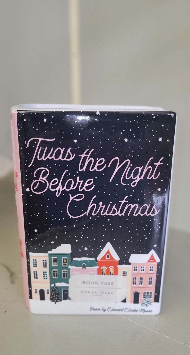 Lg Book Vase, Twas the Night Before Christmas