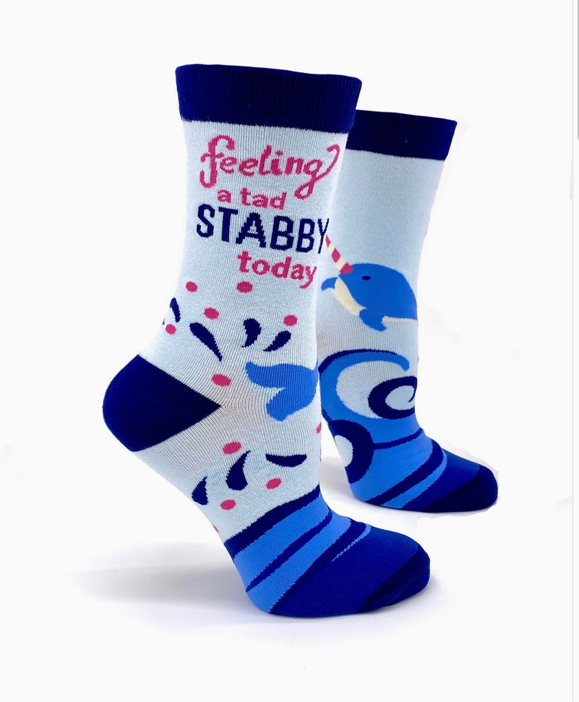 Feeling a Tad Stabby Today Narwhal Crew Socks