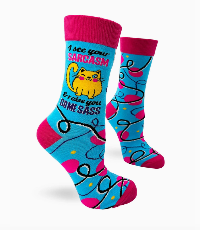 I See Your Sarcasm &amp; raise You Sass Novelty Crew Socks
