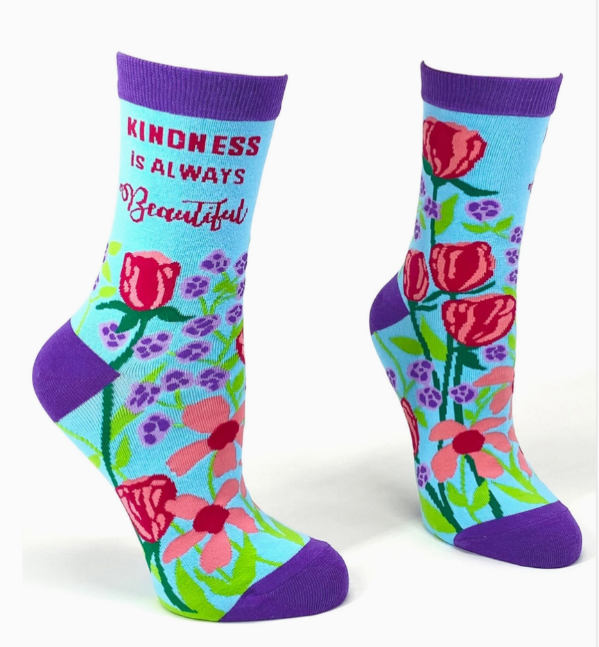 Kindness is Always Beautiful Novelty Crew Socks