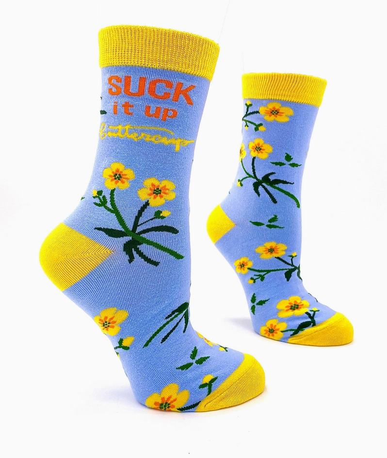Suck it Up, Buttercup Novelty Crew Socks