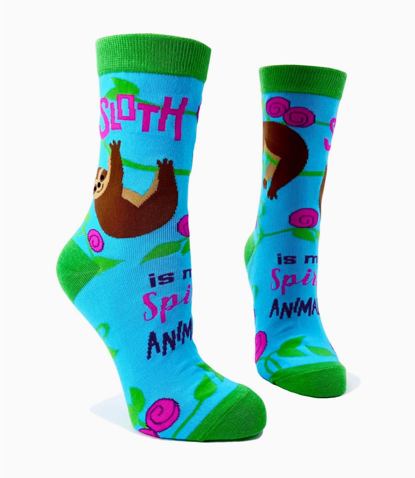 Sloth is my Spirit Animal Crew Socks