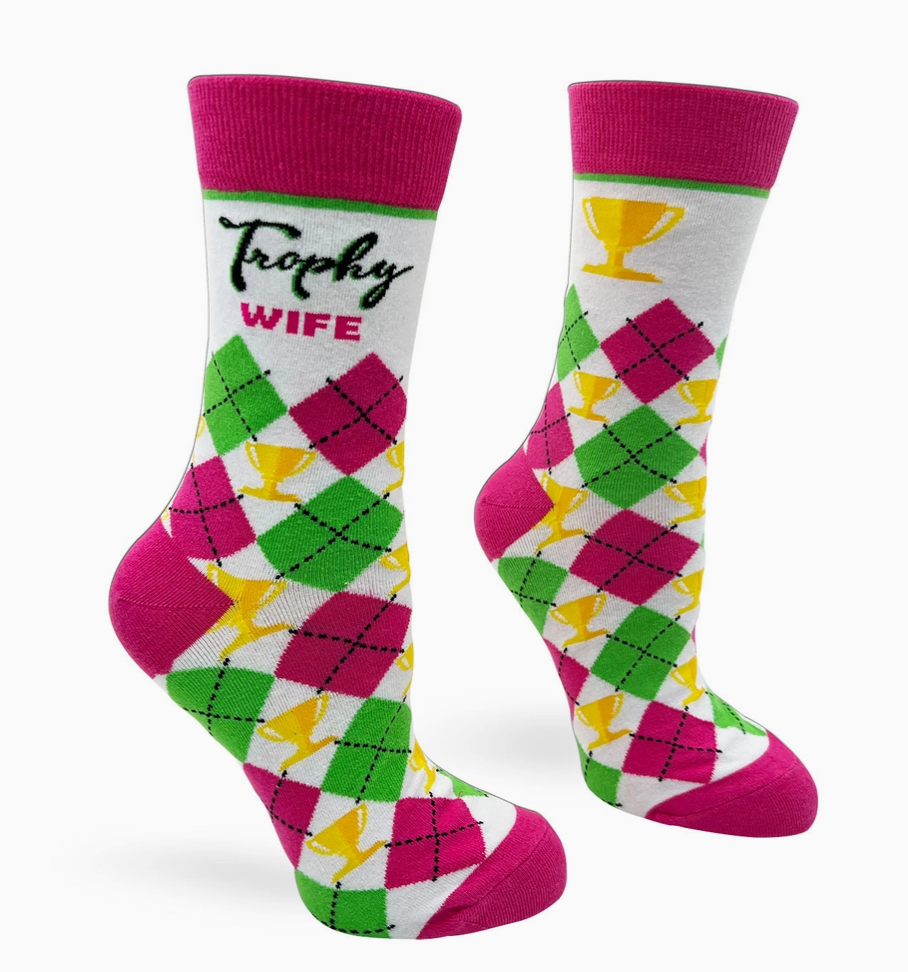 Trophy Wife Novelty Crew Socks