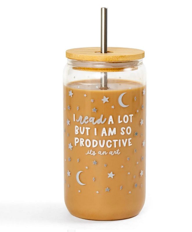 I Read Alot Glass Can 16oz