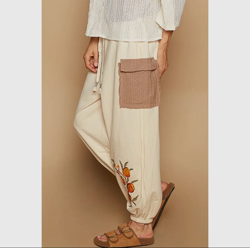 Vintage Washed French Terry Embroidered Jogger