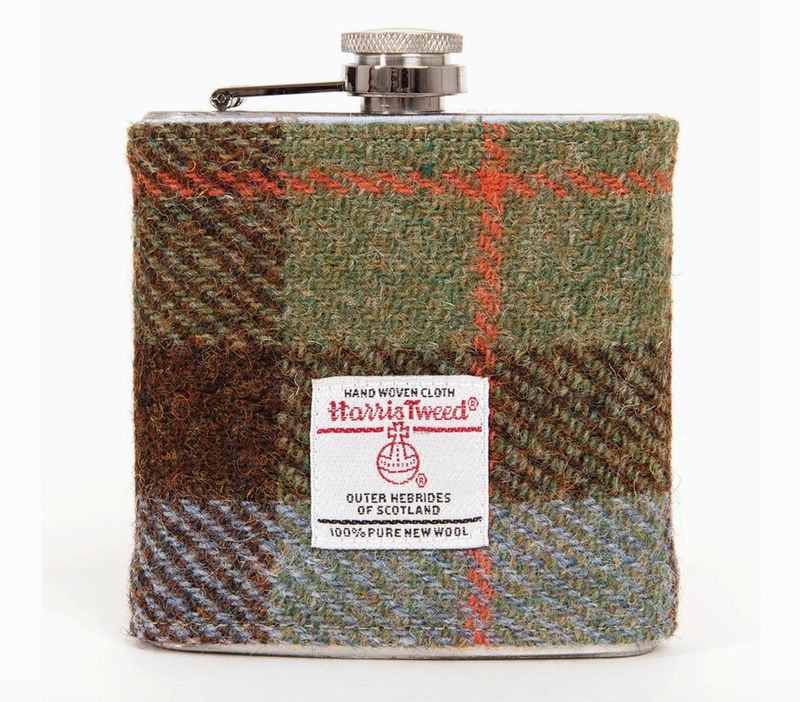 6oz Harris Tweed Hip Flask