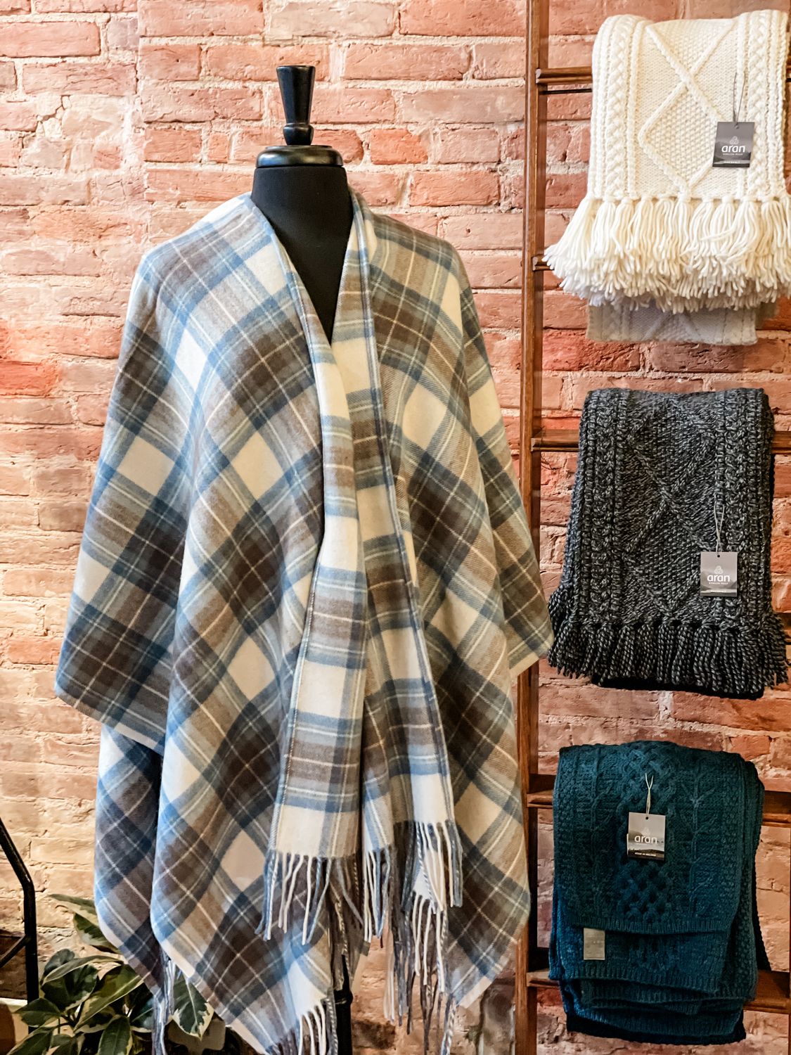Stewart Muted Blue Lambswool Cape