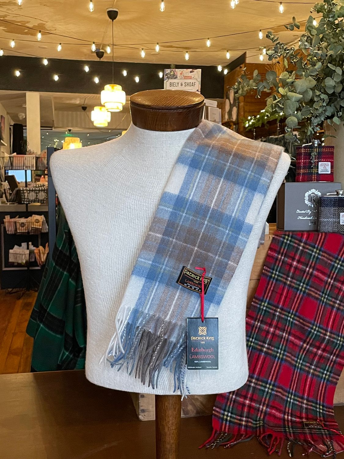 Stewart Muted Blue Lambswool Scarves