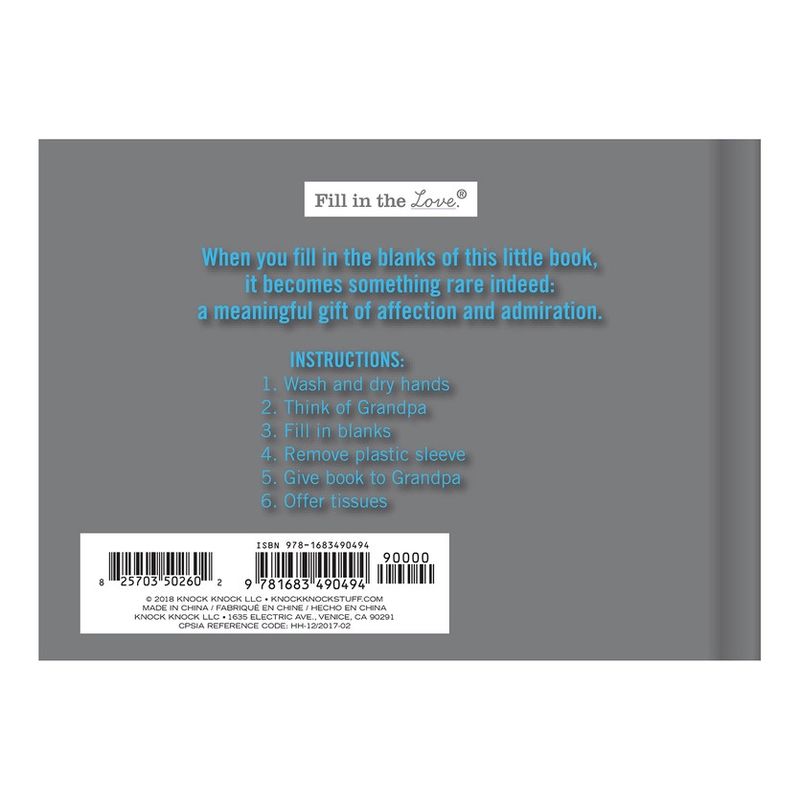 What I Love About Grandpa Fill in the Love® Book
