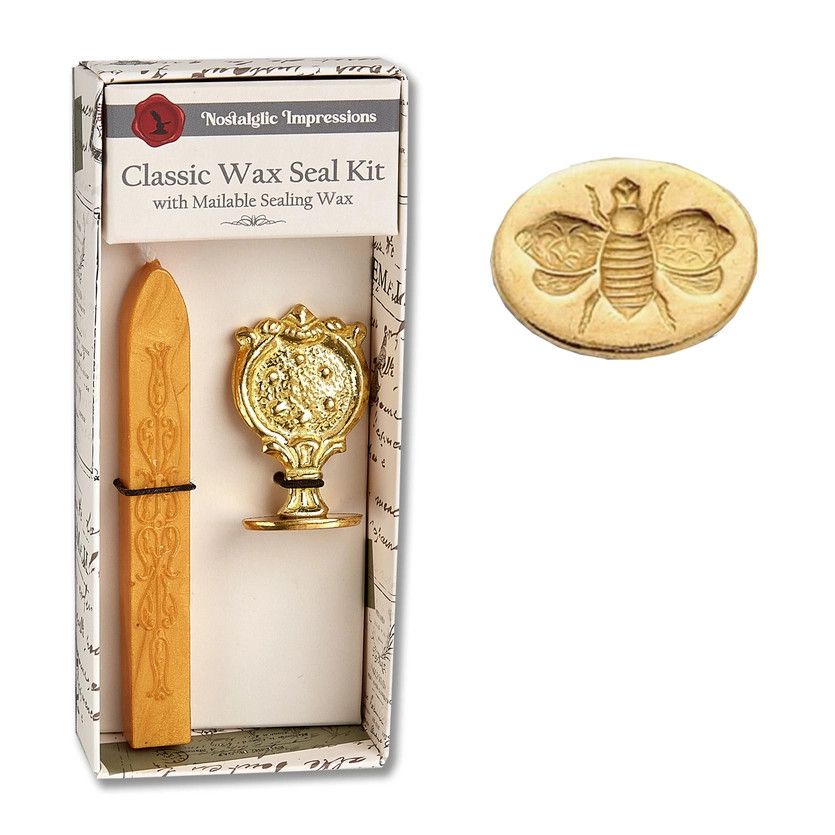 Florentine Brass Stamp Wax Seal Kits, Color: Bee
