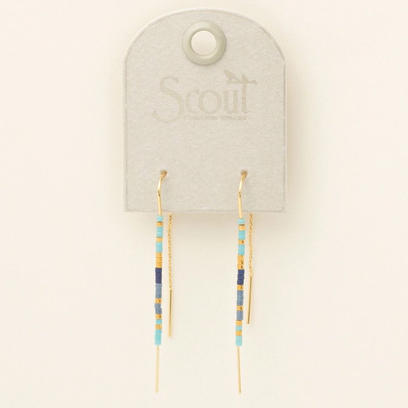 Chromacolor Miyuki Thread Earring, Color: Cobalt Multi/Gold