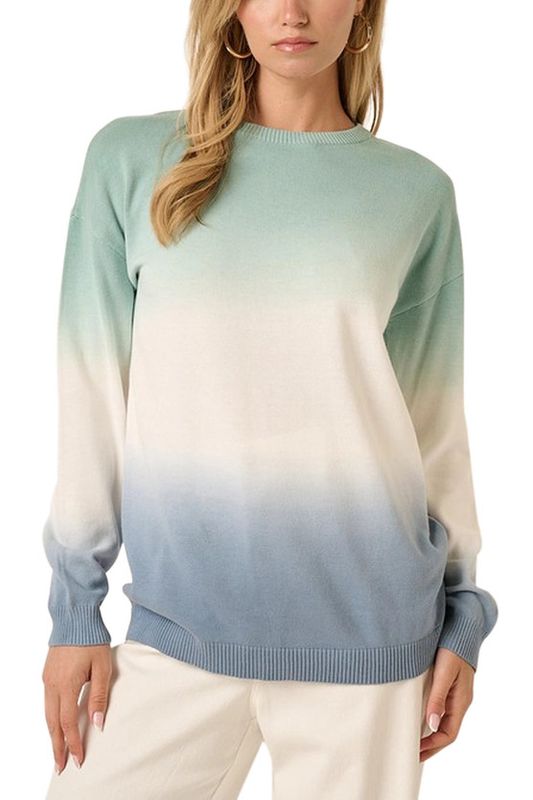 Ombre Dye Sweater, Teal