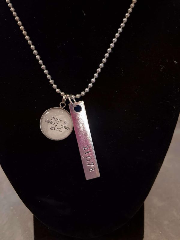 Small Town Girl Zip Code Custom Necklace, 21078
