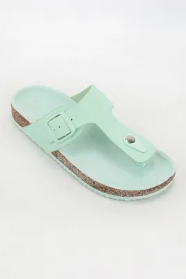 Audrina T-Shape Cut Out Upper Thong Style Slide Sandal