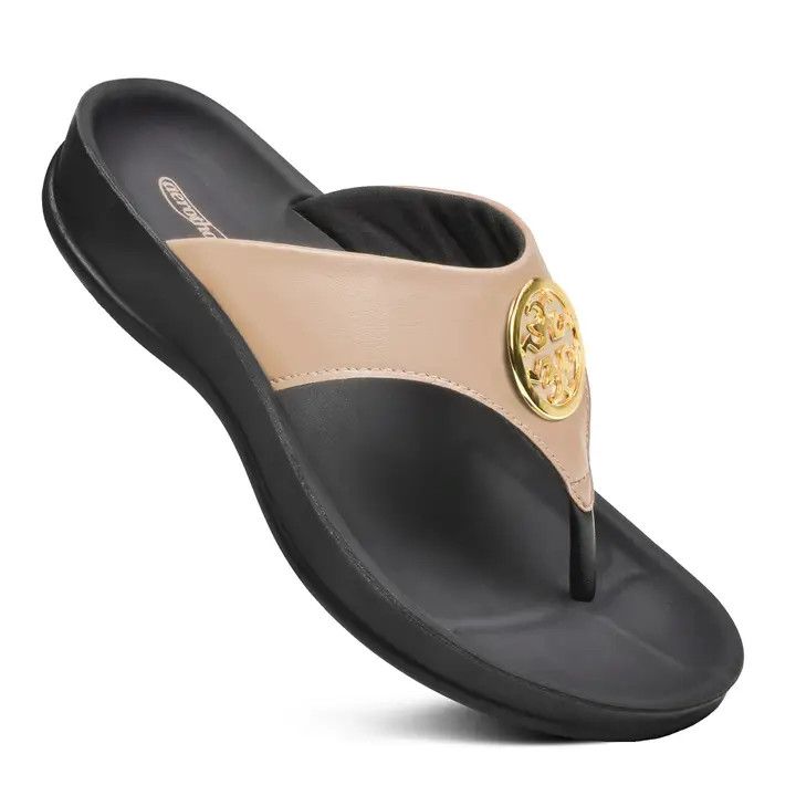 Othila Comfortable Womens Thong Sandals, Color: Beige, Size: 5