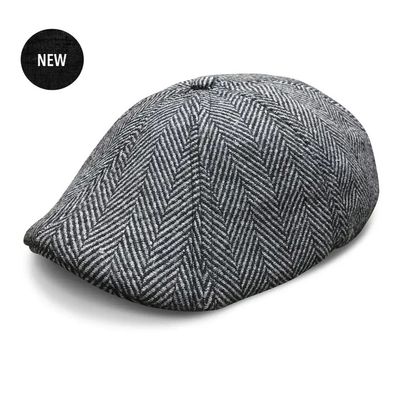 The Original Peaky Boston Scally Cap - Grey Herringbone