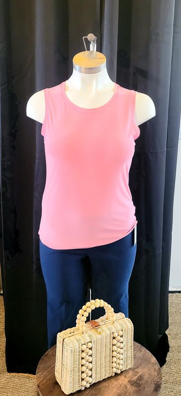 Brinley Sleeveless Solid Top, Sweet Taffy