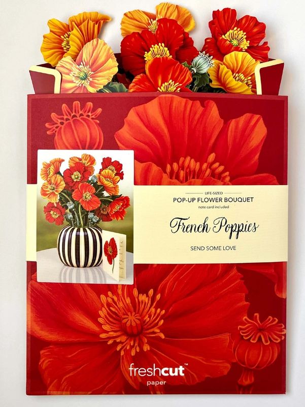 French Poppies Pop-Up Greeting Cards