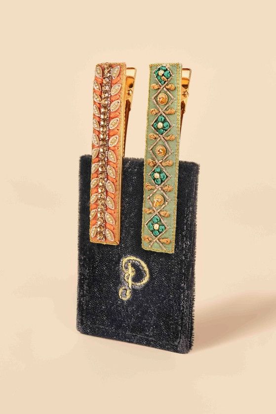 Narrow Jewelled Hair Bar