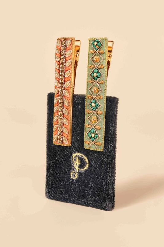 Narrow Jewelled Hair Bar