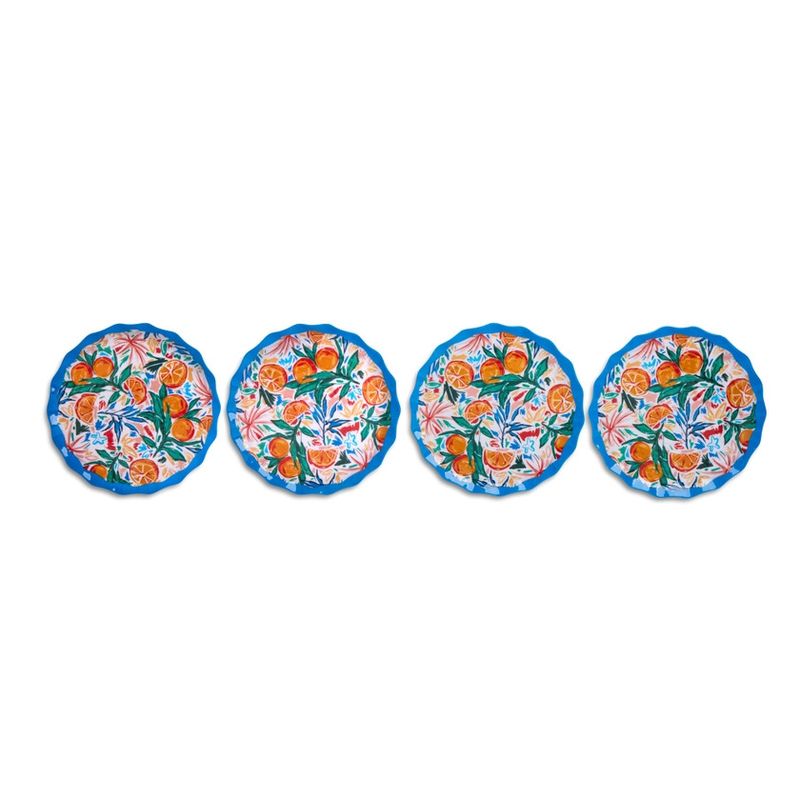 Scalloped Edge Melamine Salad Plates, Set of 4