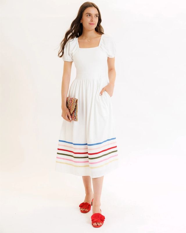 Short Sleeve Square Neck Maxi Dress
