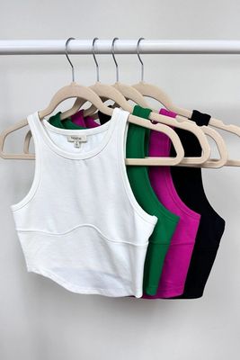 Sleeveless Ponte Bust Line Crop Top