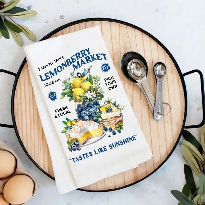 Lemon Berry Market Farm to Table Flour Sack Tea Towel