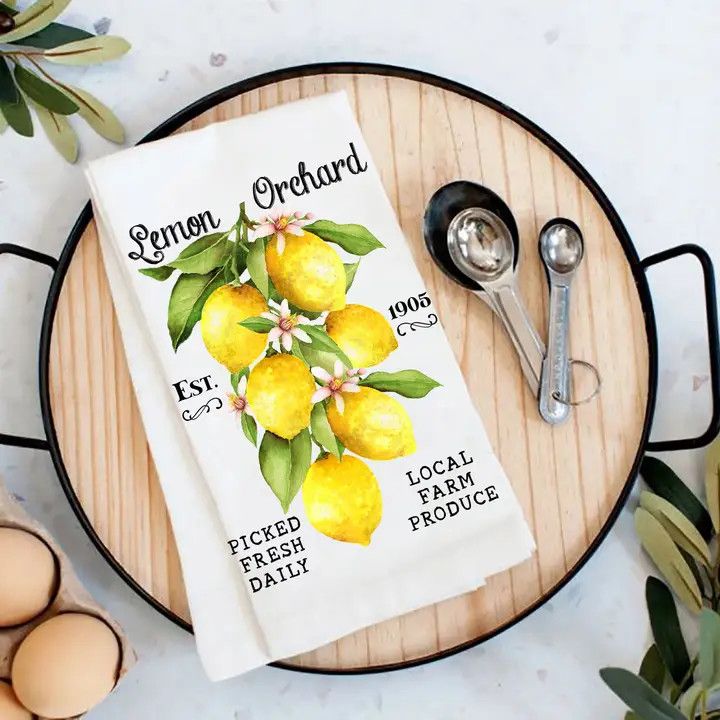 Country Lemon Orchard Flour Sack Tea Towel