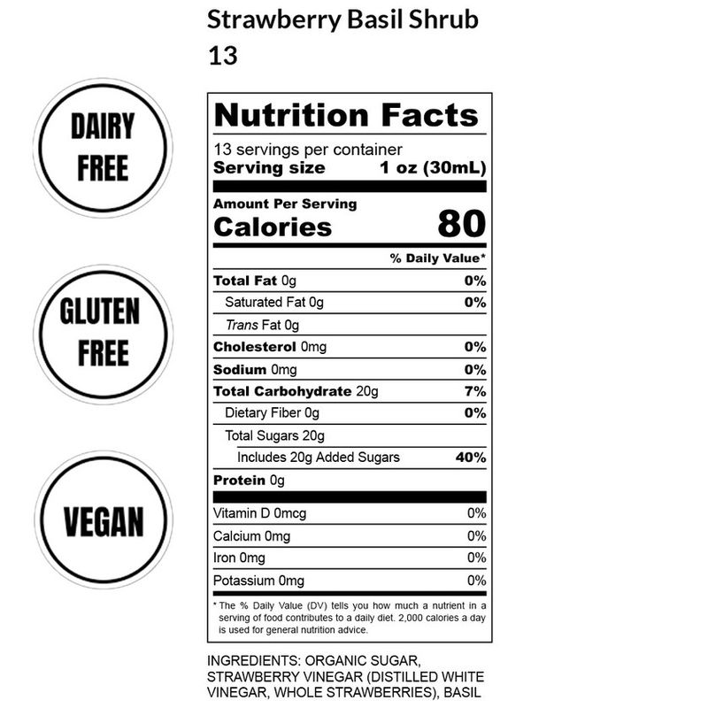 13 oz Strawberry Basil Shrub Mixer