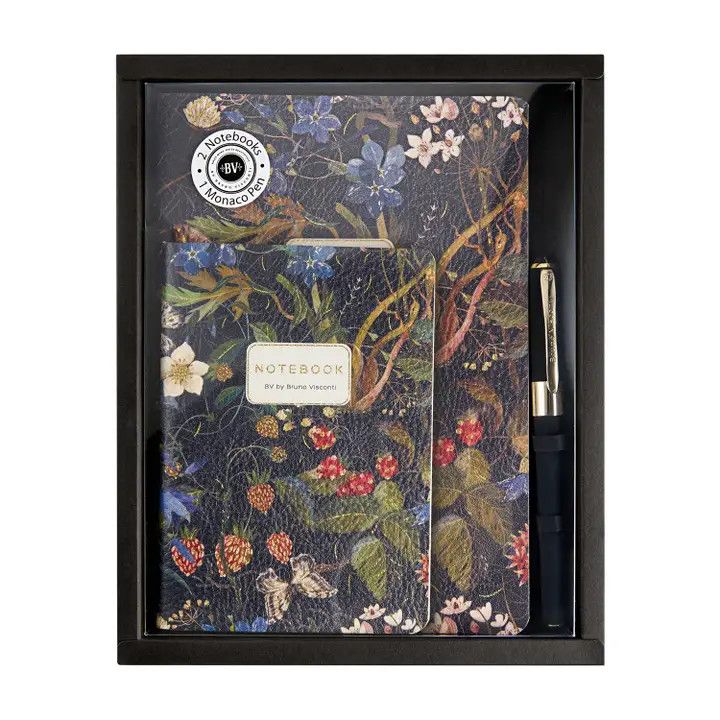 3 Piece Set -Forest Flowers - 2 Notebooks + Monaco Pen