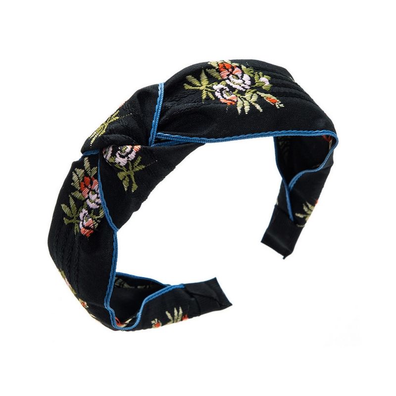 Cross Embroidery Floral Headband
