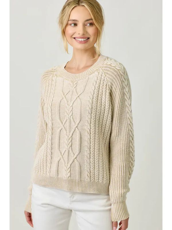 Washed Cable Sweater