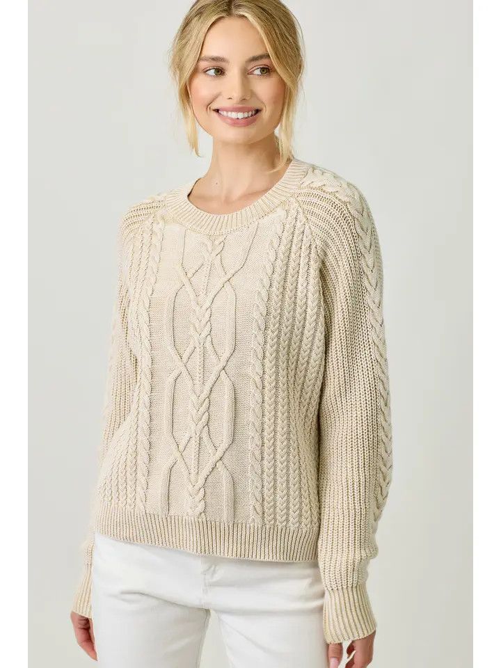 Washed Cable Sweater