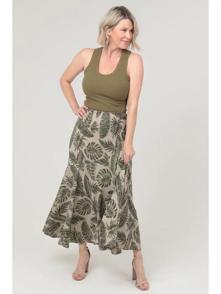 Printed Bias Cut Maxi Skirt