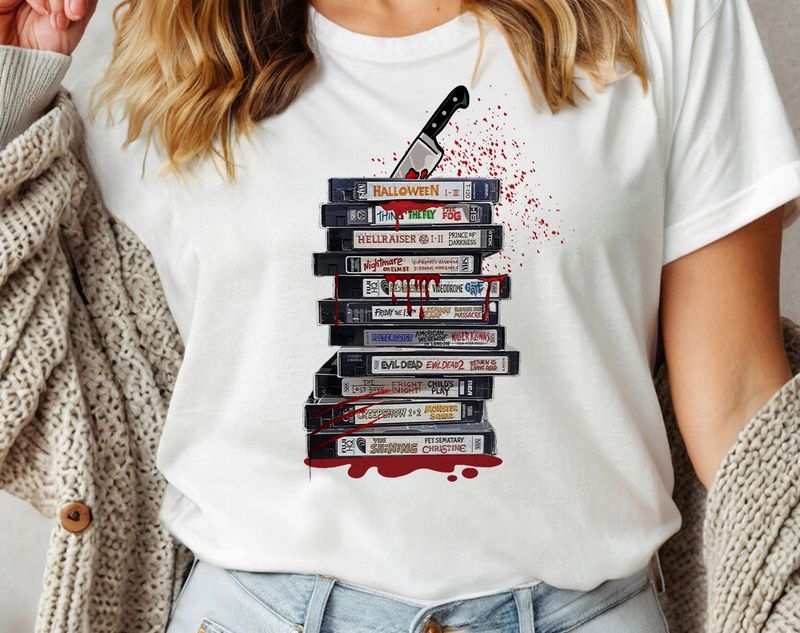 Knife Retro VHS Horror Movies Tee