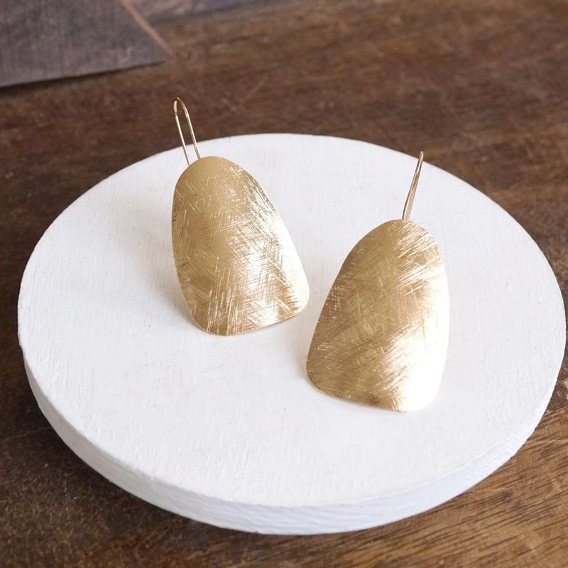 Elongated Shield Minimalist Earrings
