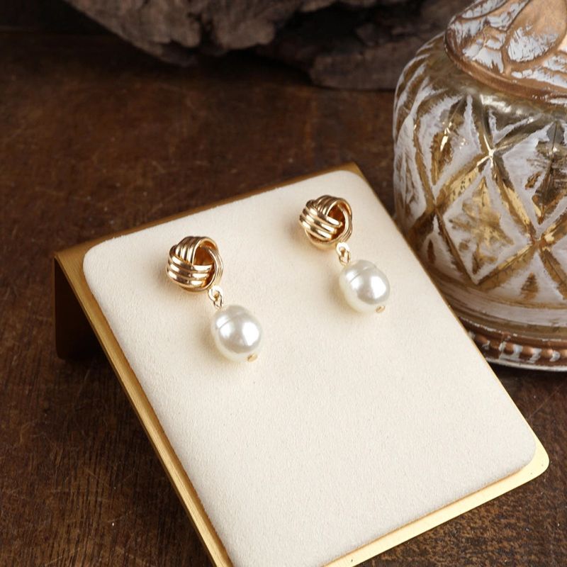 Love Knot Pearl Drop Earrings
