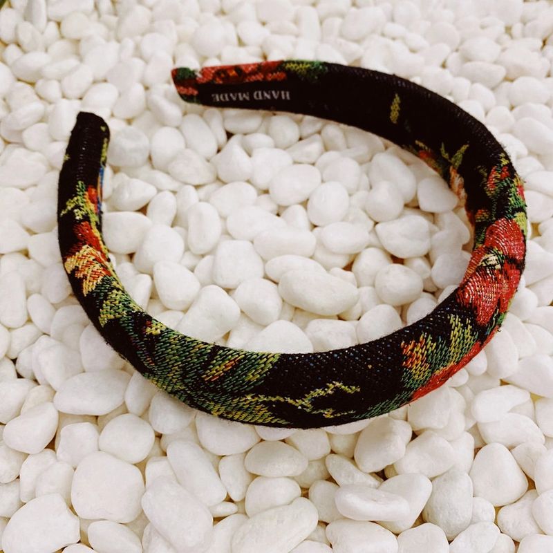 Vintage Garden Floral Headband - Black